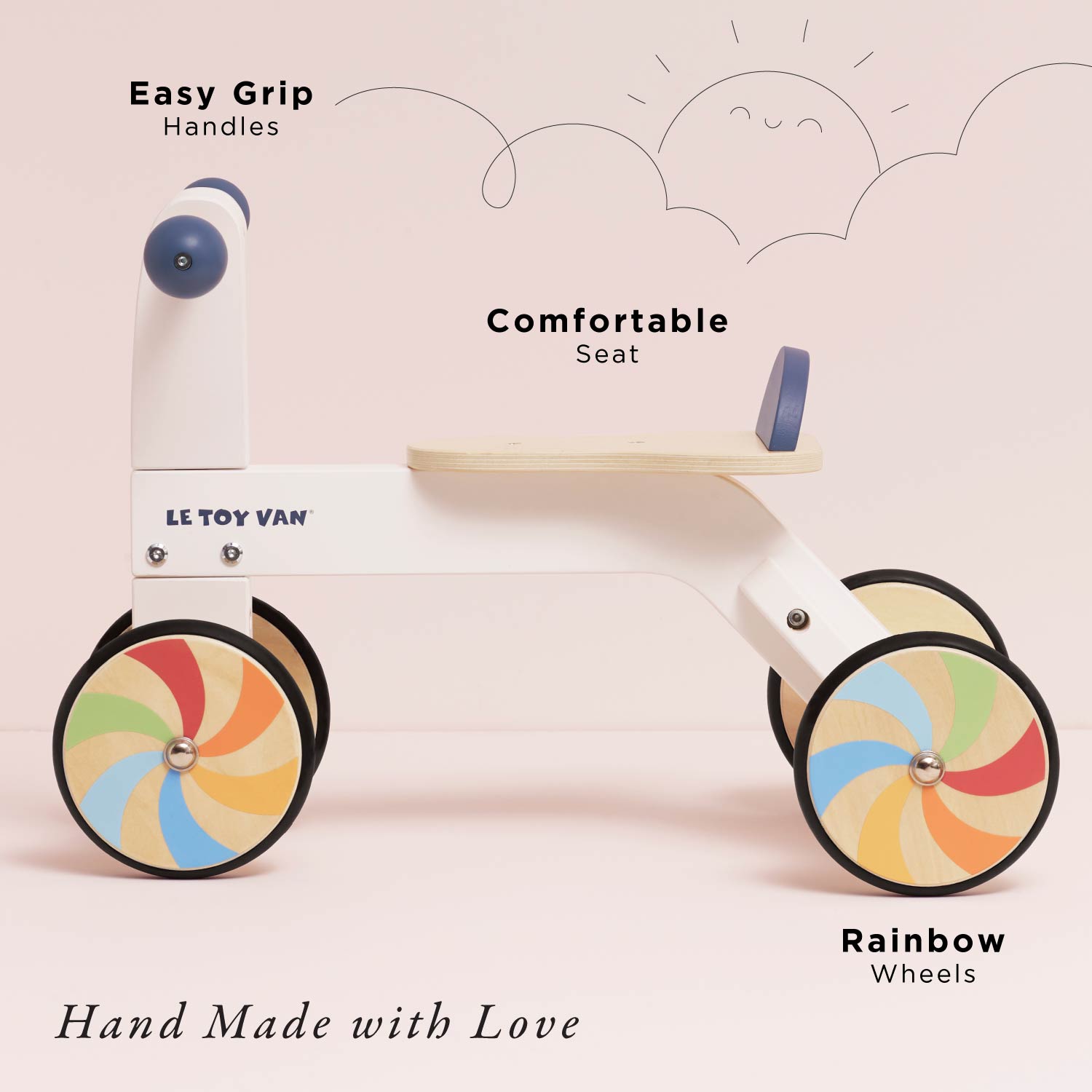 Wooden Rainbow Ride On Trike