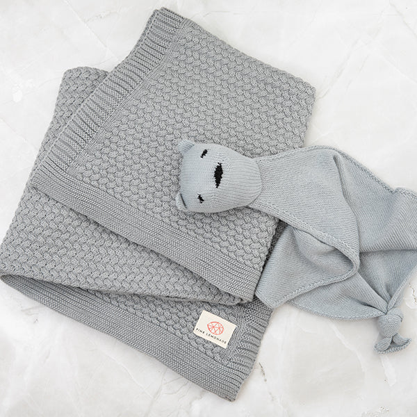 Criss Cross Organic Cotton Baby Blanket And Lovie Set