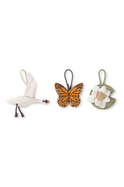 Set Of 3 Rattle Toy Hangers - Swan