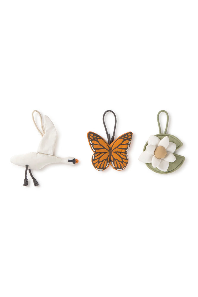 Set Of 3 Rattle Toy Hangers - Swan