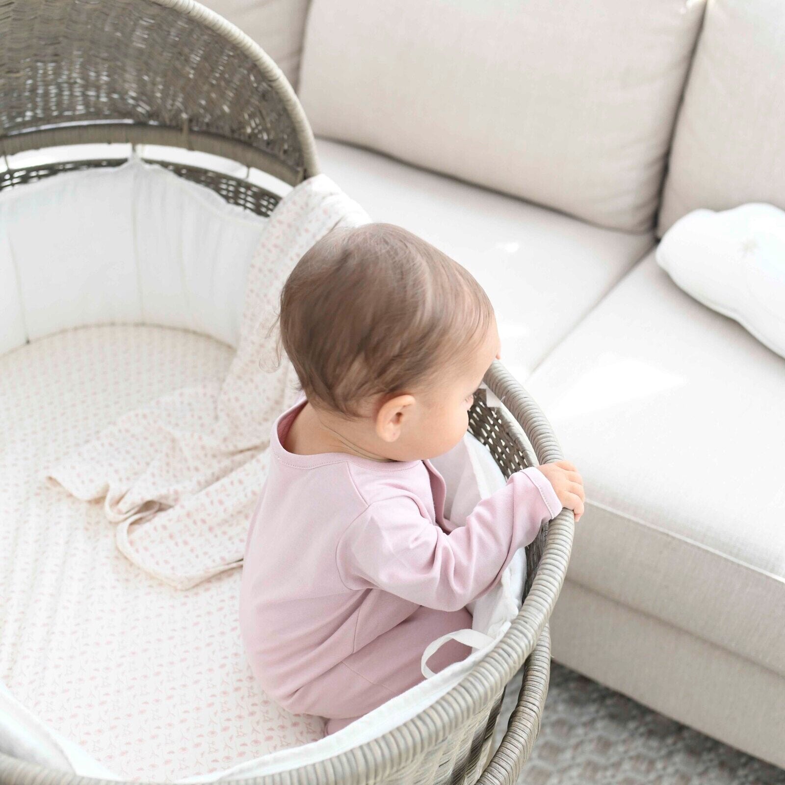 Bassinet Sheet / Changing Pad Cover - Hand Drawn Flowers