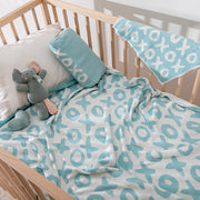 Xoxo Organic Cotton Baby Blanket And Burp Cloth Set