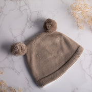 Pom Pom Baby Beanie - Stone