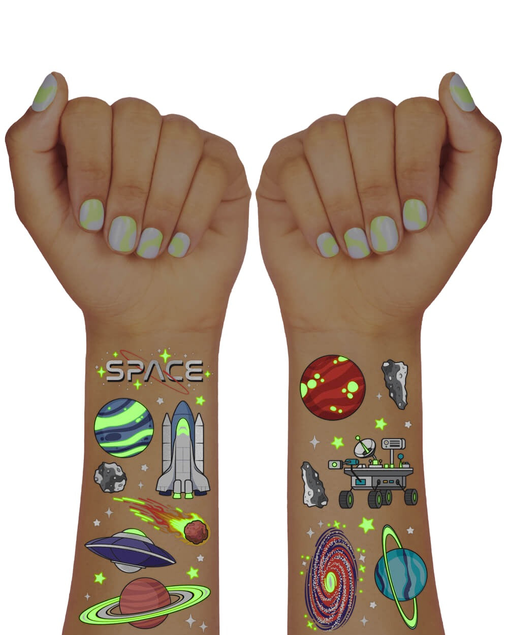 Far Out Glo Tats - 50 Foil Temporary Tattoos