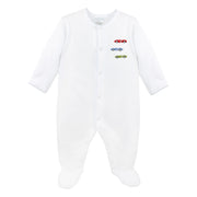 Vintage Racing Cars Embroidery Footie | Baby Boy