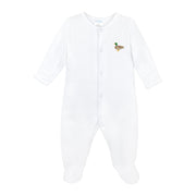 Mallard Ducks Embroidery Footie | Baby Boy