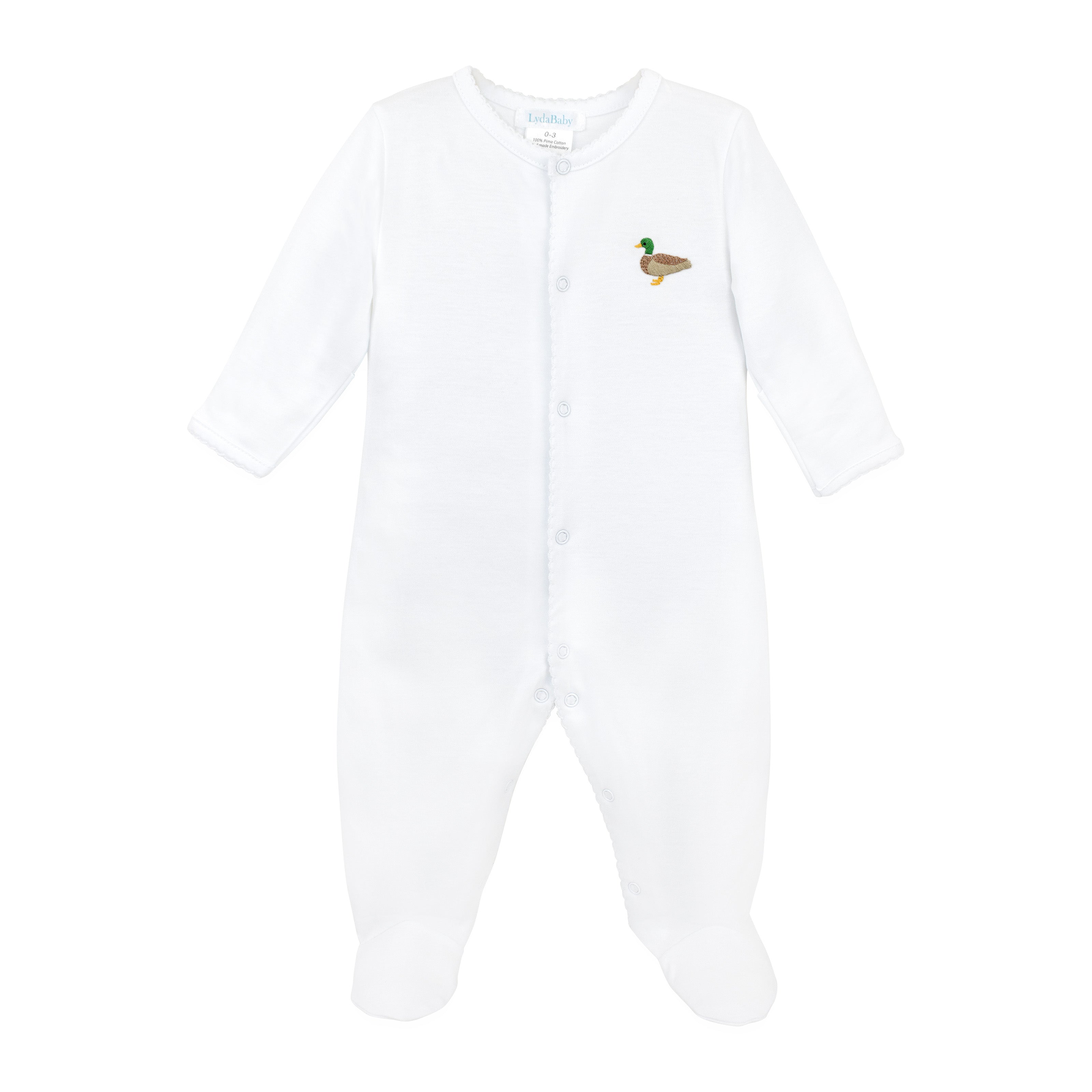 Mallard Ducks Embroidery Footie | Baby Boy