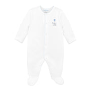 The Bunnies Picnic Embroidery Footie | Baby Boy