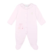 Summer Daisies Embroidery Footie | Baby Girl