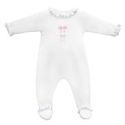 Lovely Bows Embroidery Footie | Baby Girl