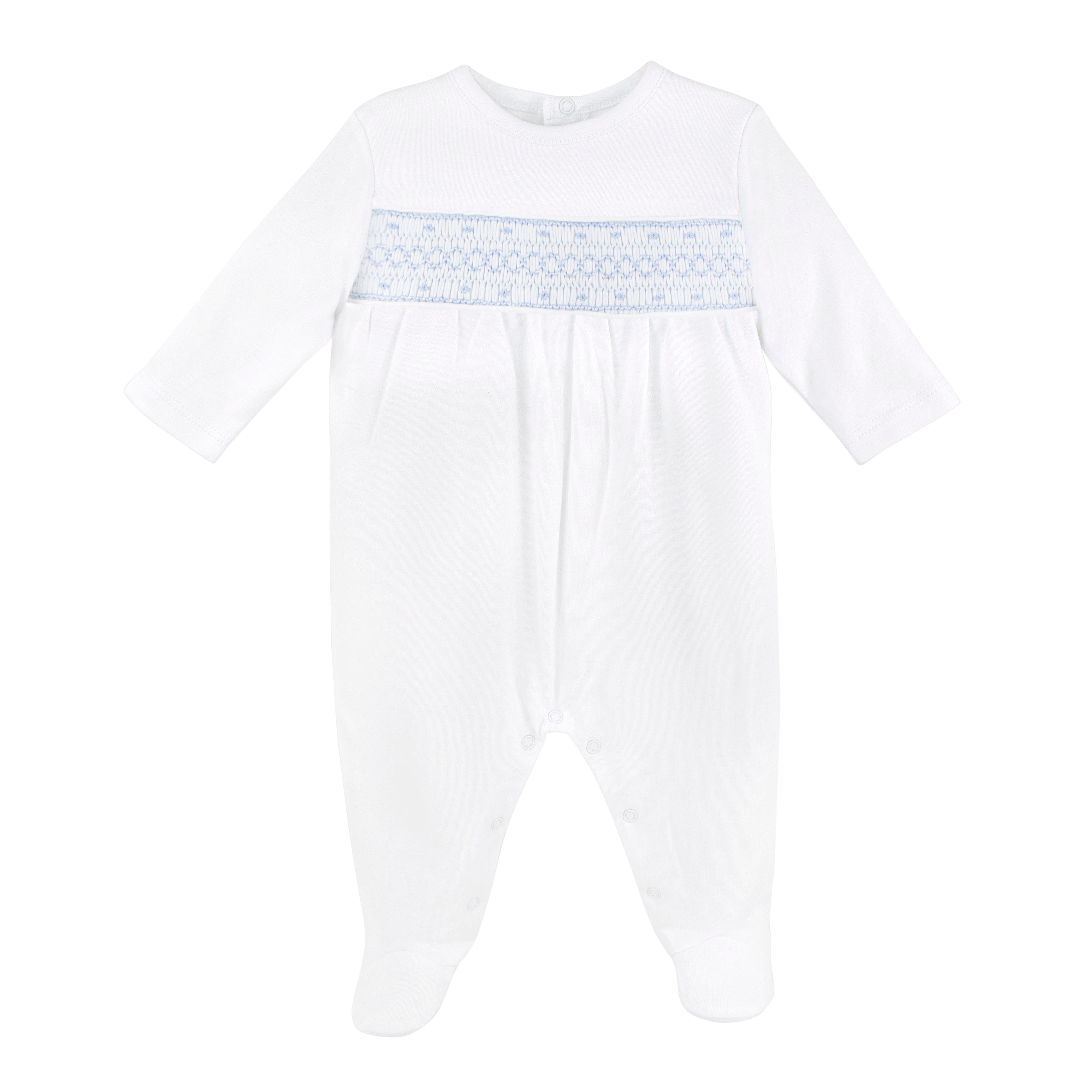 Elegant Chain Embroidery Footie | Baby Boy