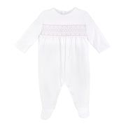 Elegant Chain Embroidery Footie | Baby Girl