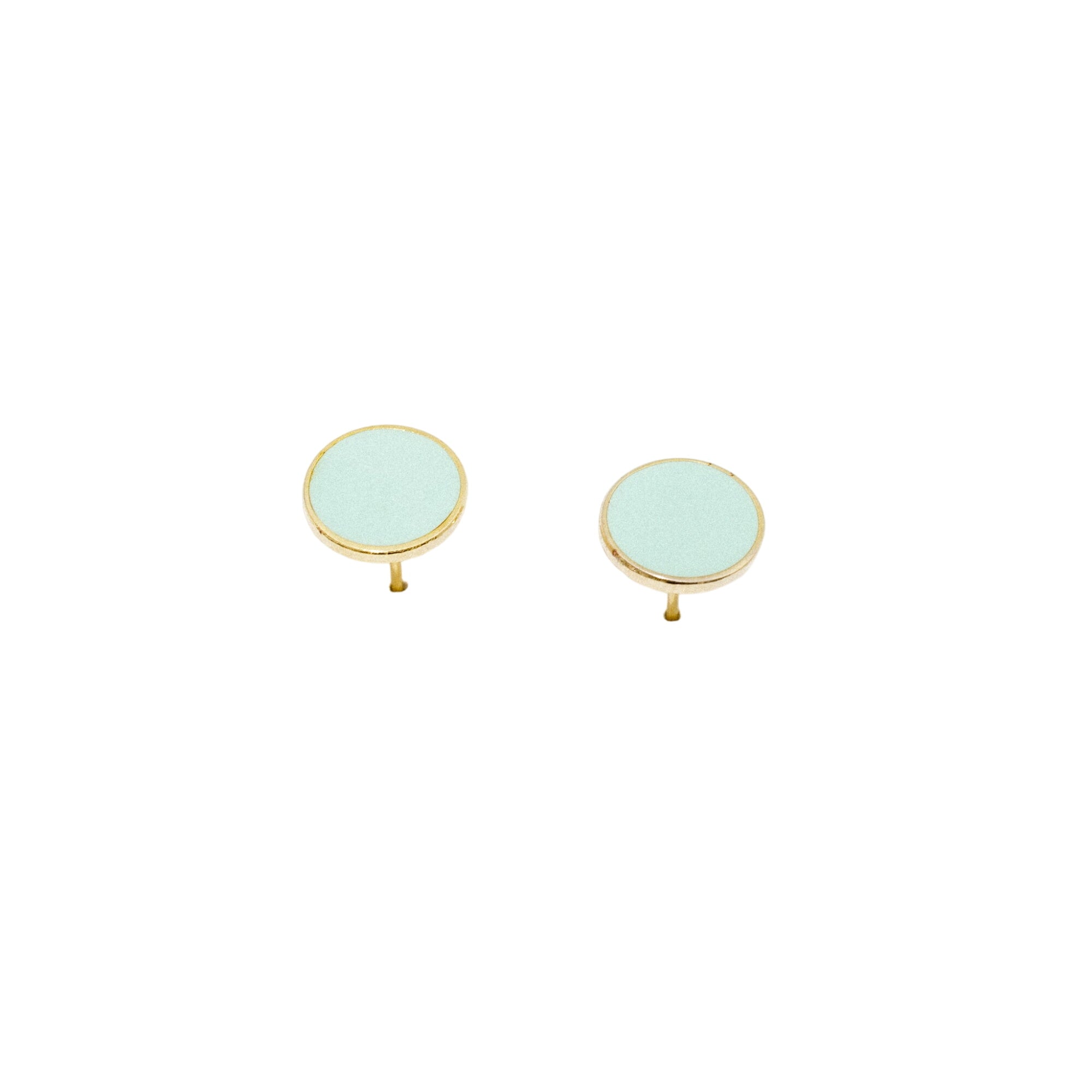 Teal Circle Post Earrings