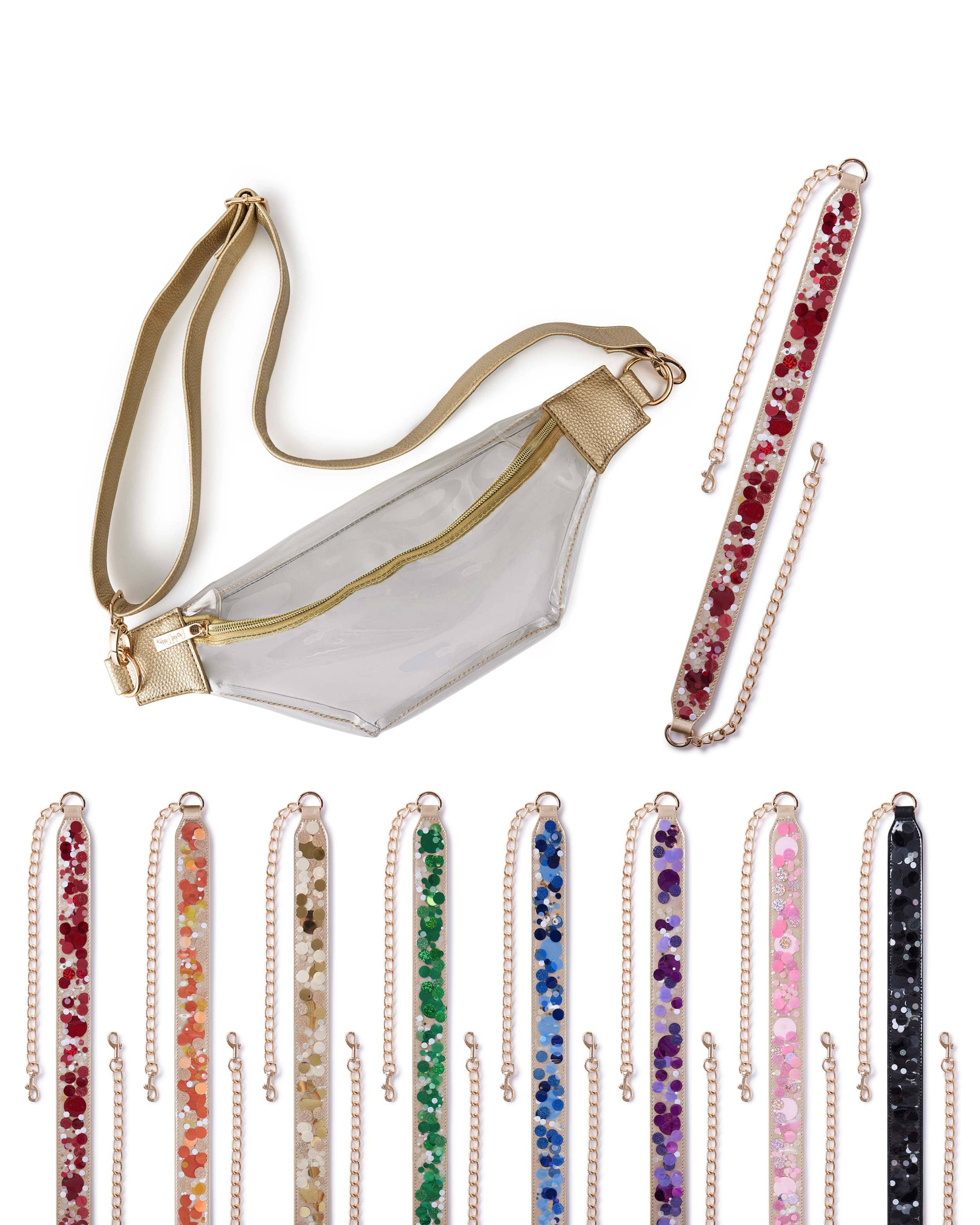 Confetti Strap And Clear Belt Bag Bundle