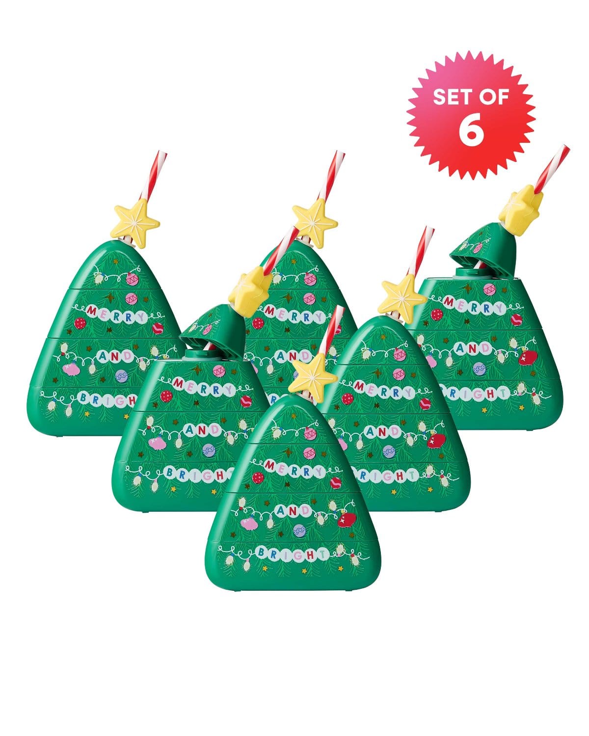 Merry Christmas Tree Sipper (set Of 1, 6, Or 12)