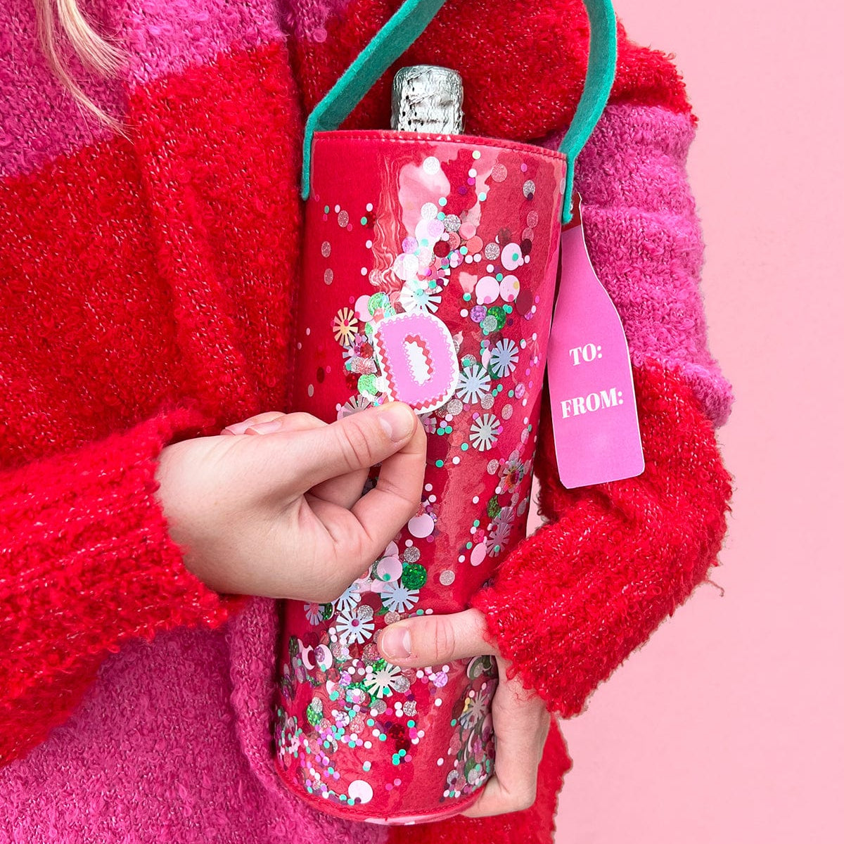 Holiday Spirit Confetti Wine Bag