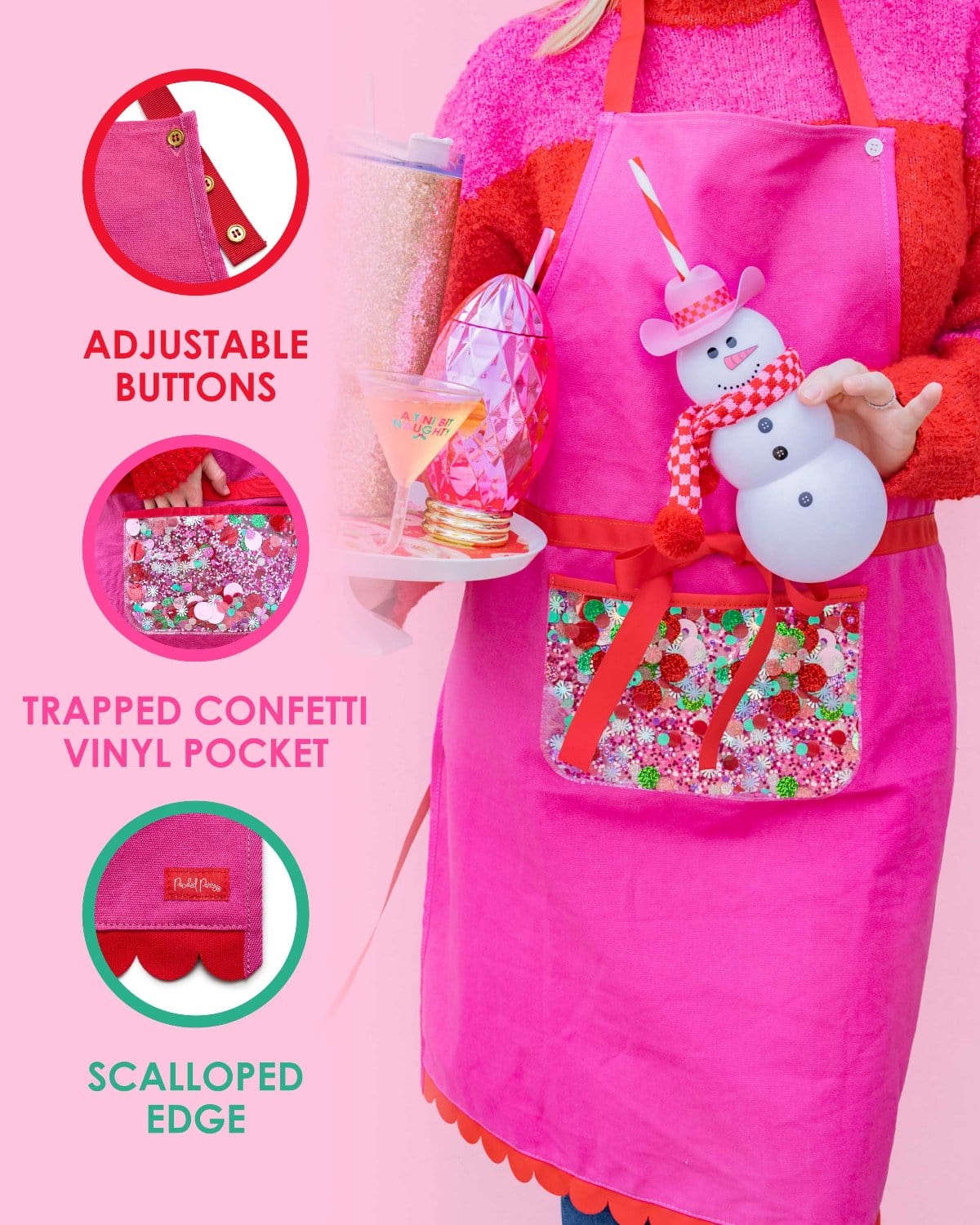 Pretty In Pink Confetti Apron