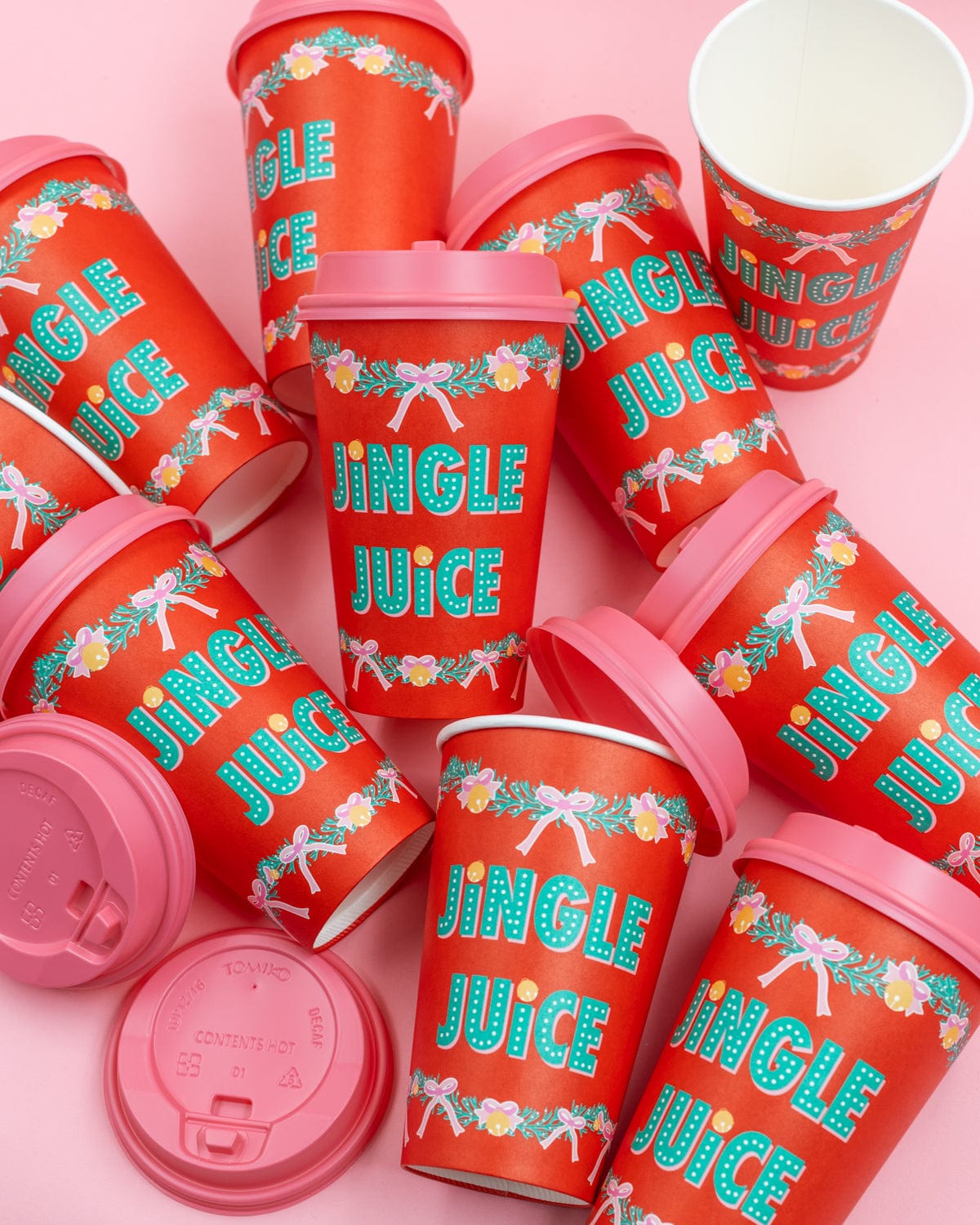 Jingle Juice Cup Set With Lids (10 Count)