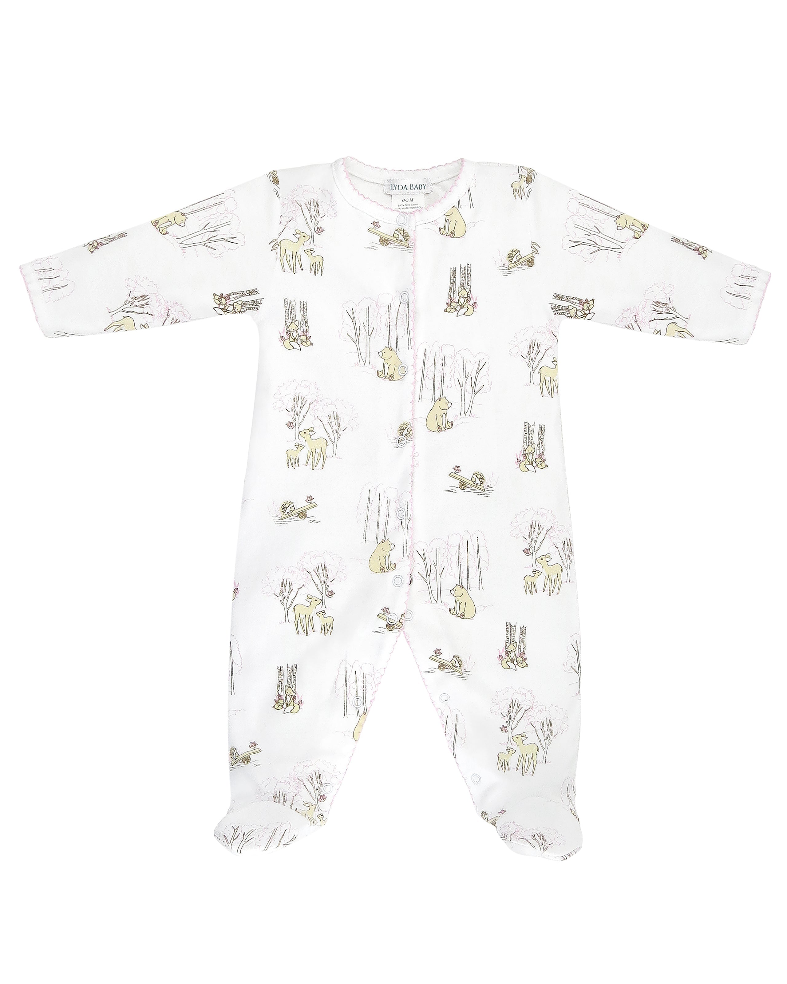 Forest Friends Printed Footie | Baby Girl