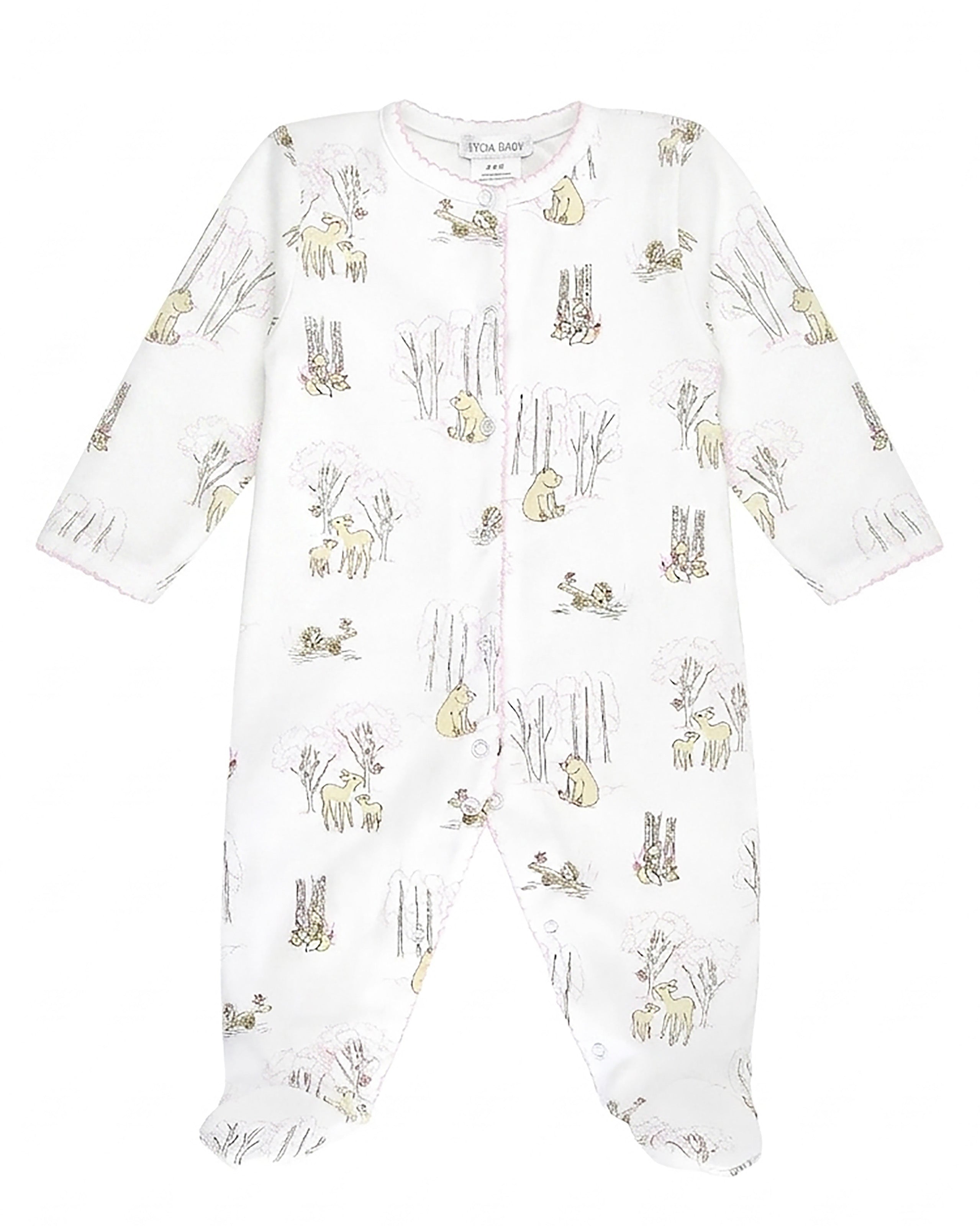 Forest Friends Printed Footie | Baby Girl