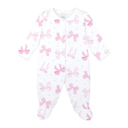 Lovely Bows Printed Footie | Baby Girl