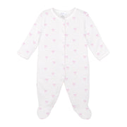 Bows And Stripes Printed Footie | Baby Girl