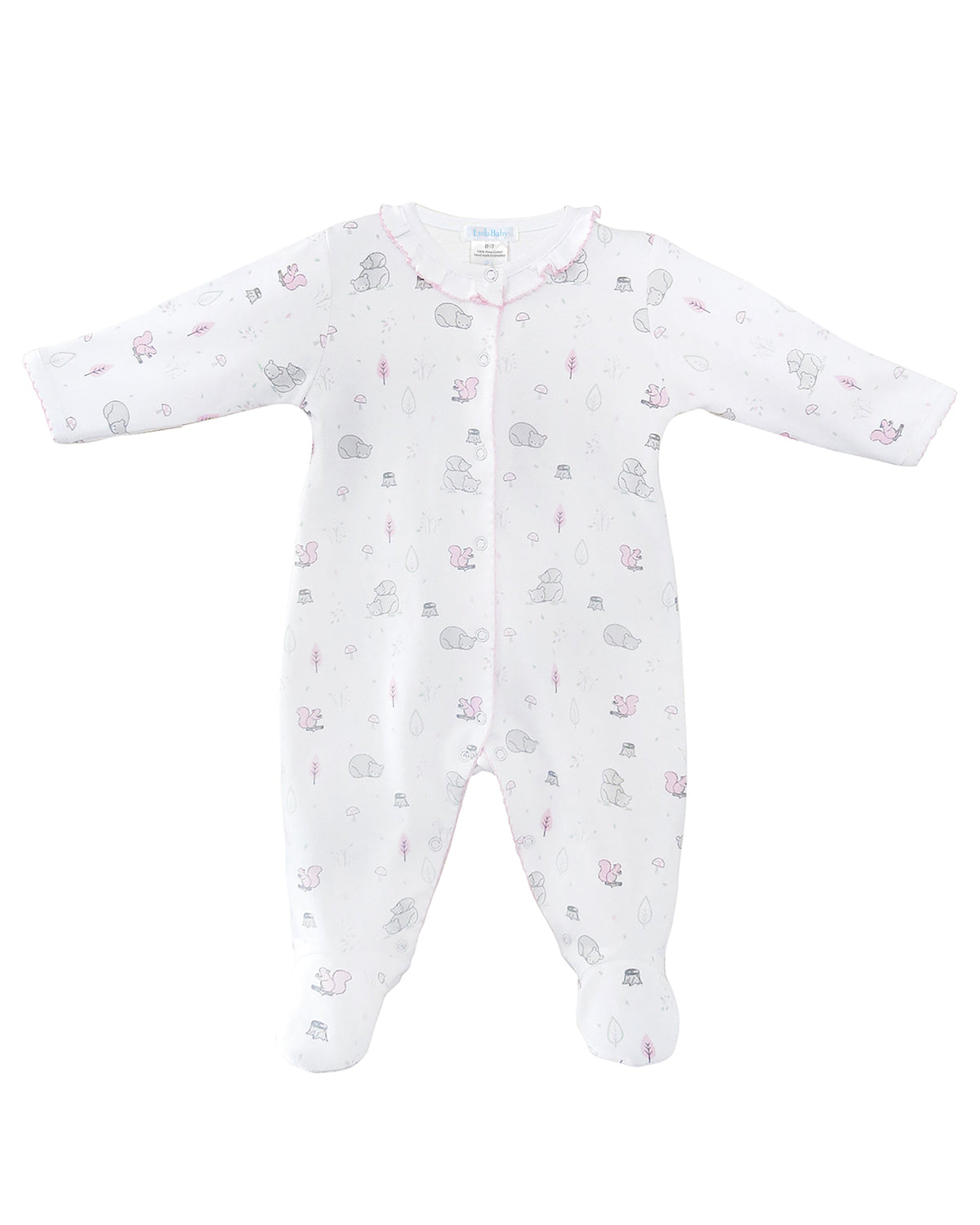 Forest Animal Printed Footie | Baby Girl