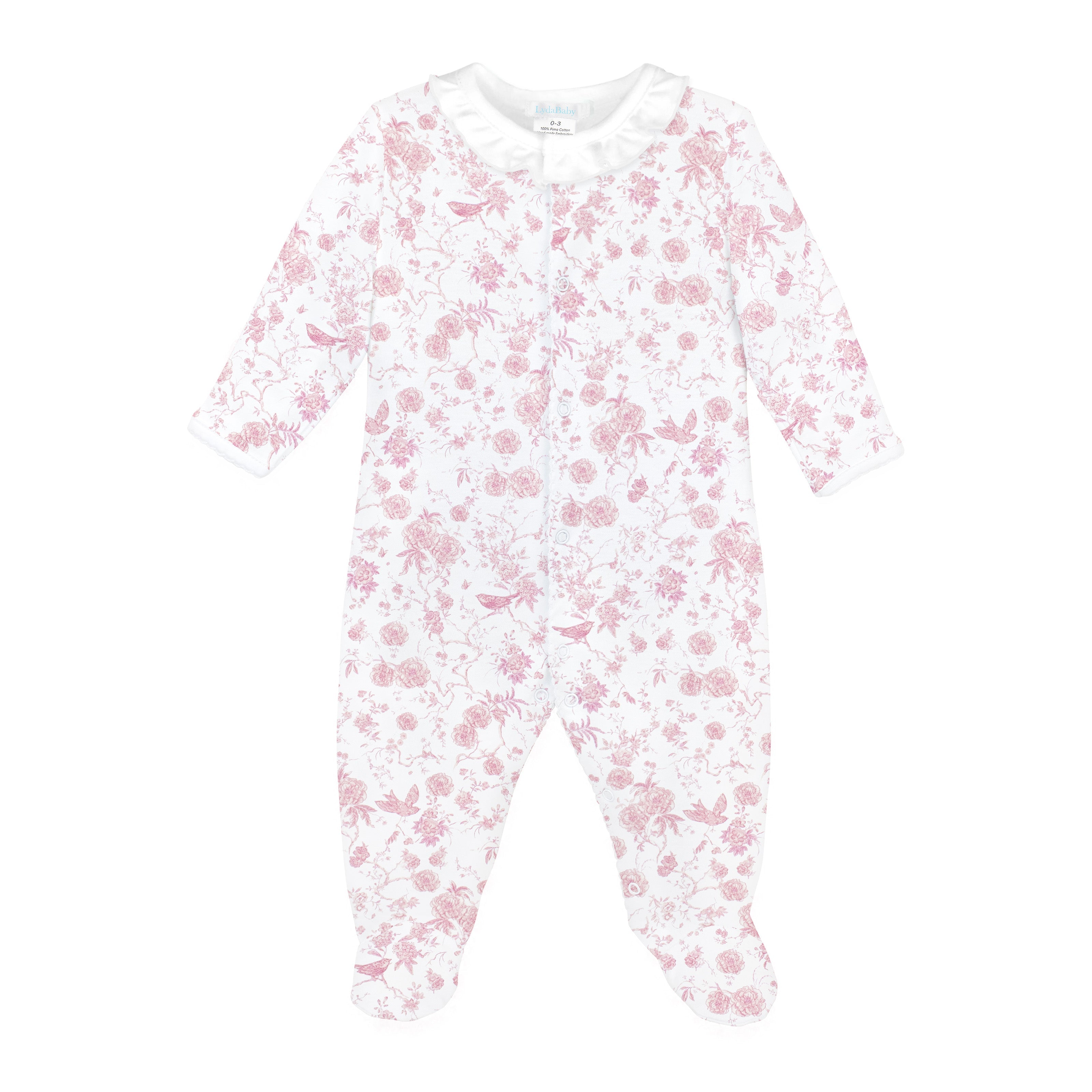 Autumn Garden Pink Printed Footie | Baby Girl