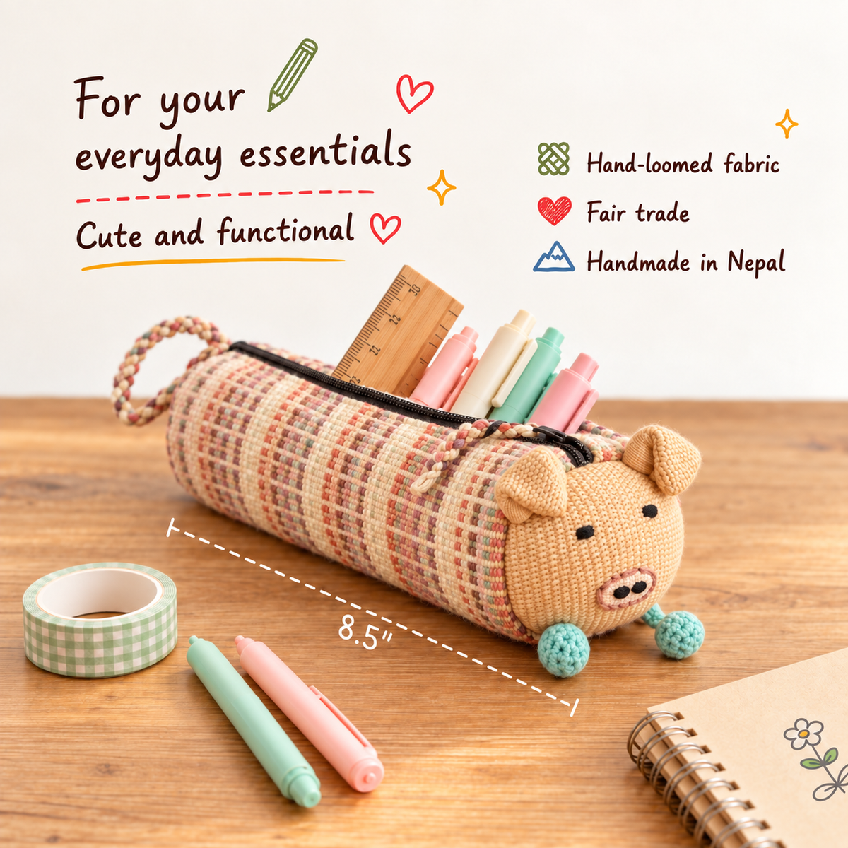 Fair Trade Animal Pen Case - Pig