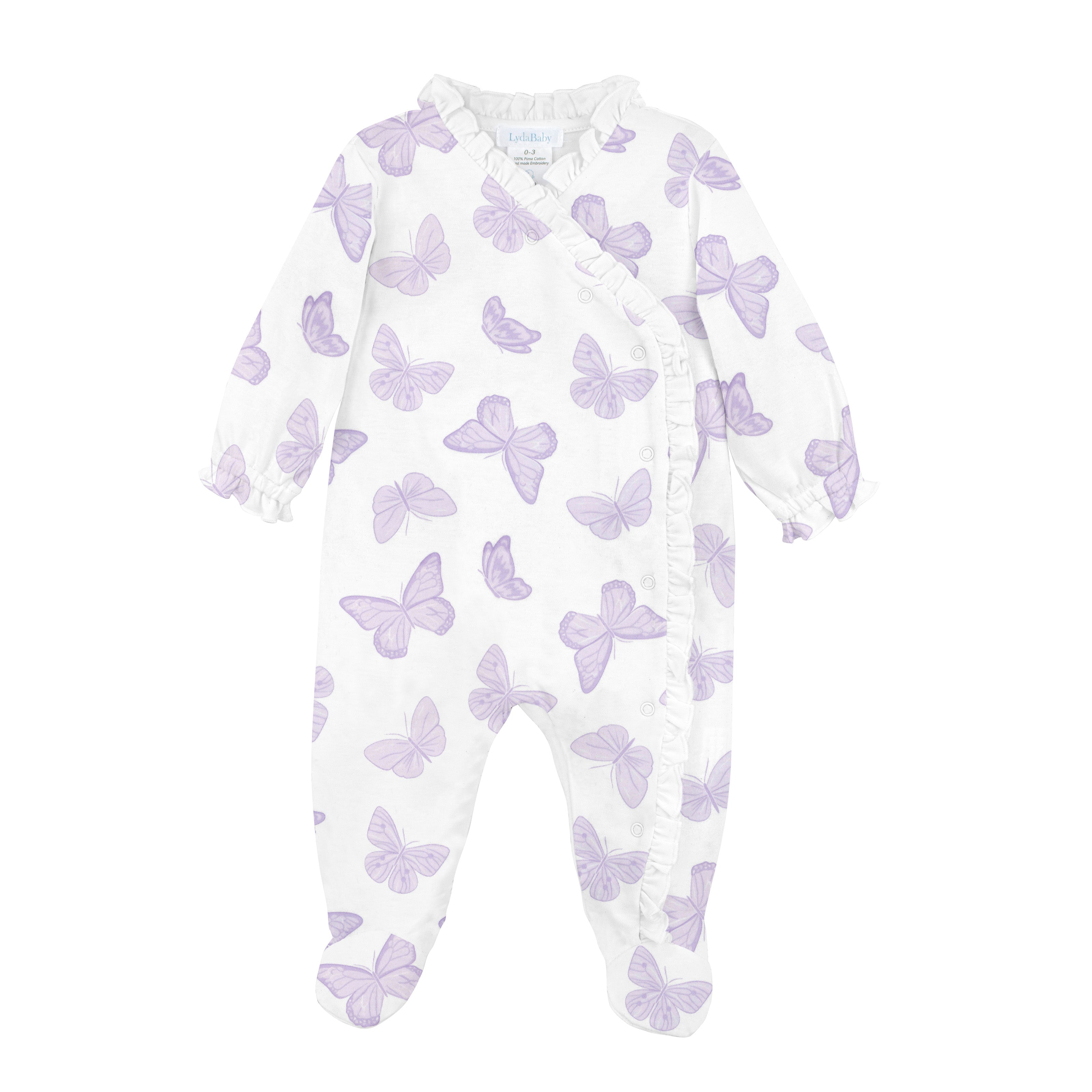 Butterflies Printed Footie | Baby Girl