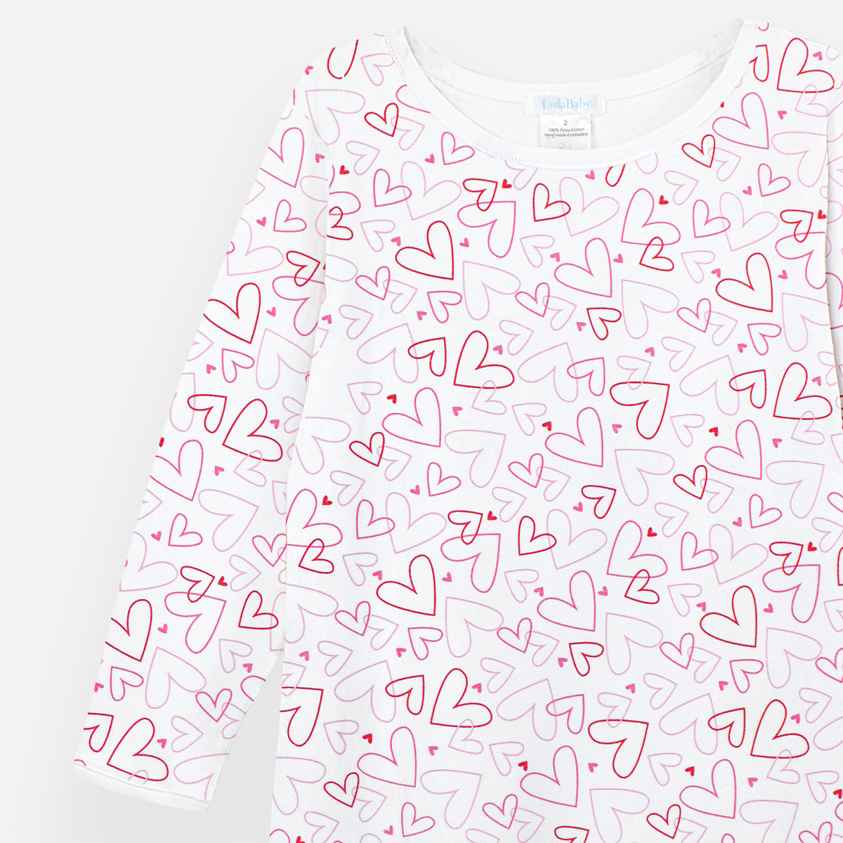 Doodle Hearts Printed Footie | Baby Girl