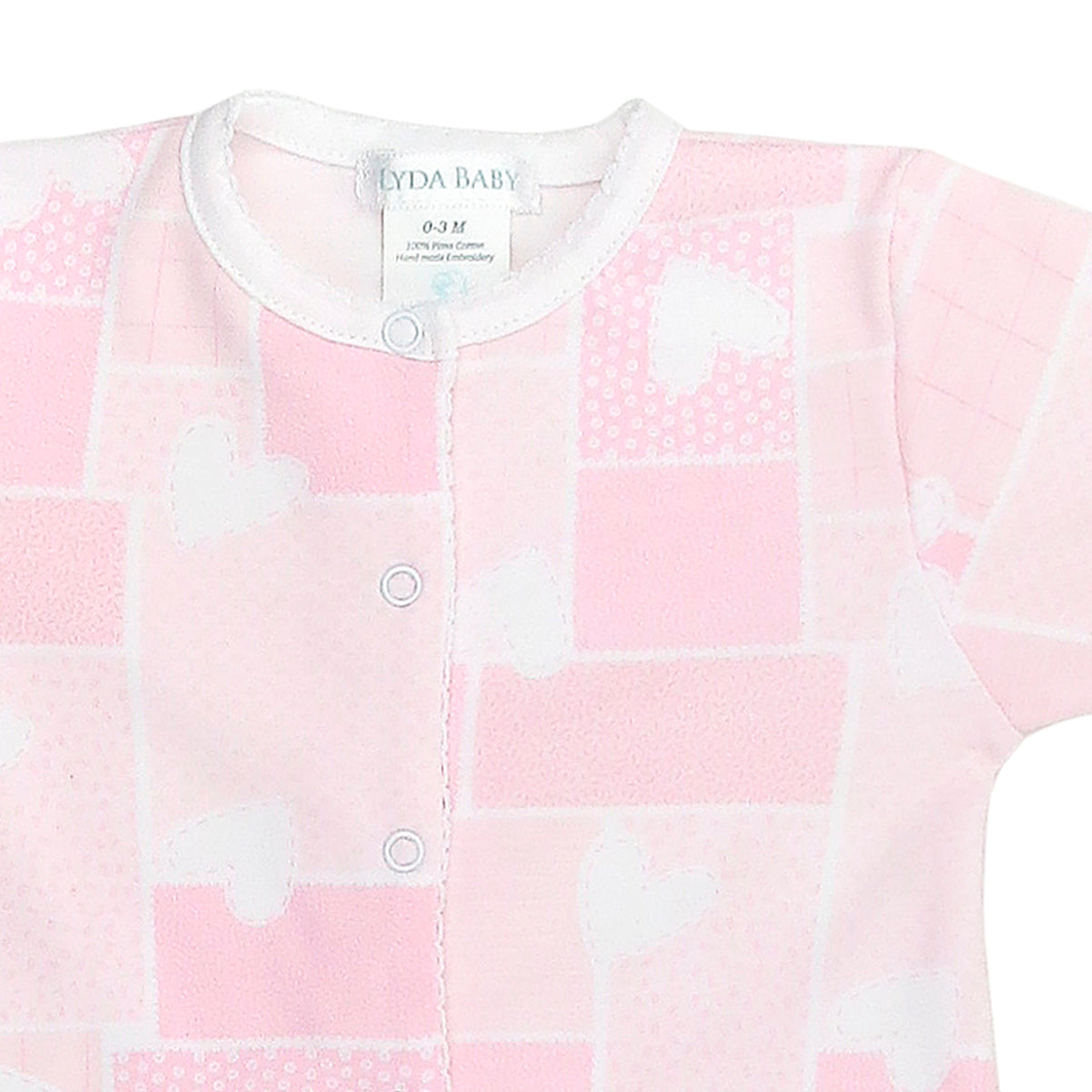 Hearts Patch Printed Footie | Baby Girl