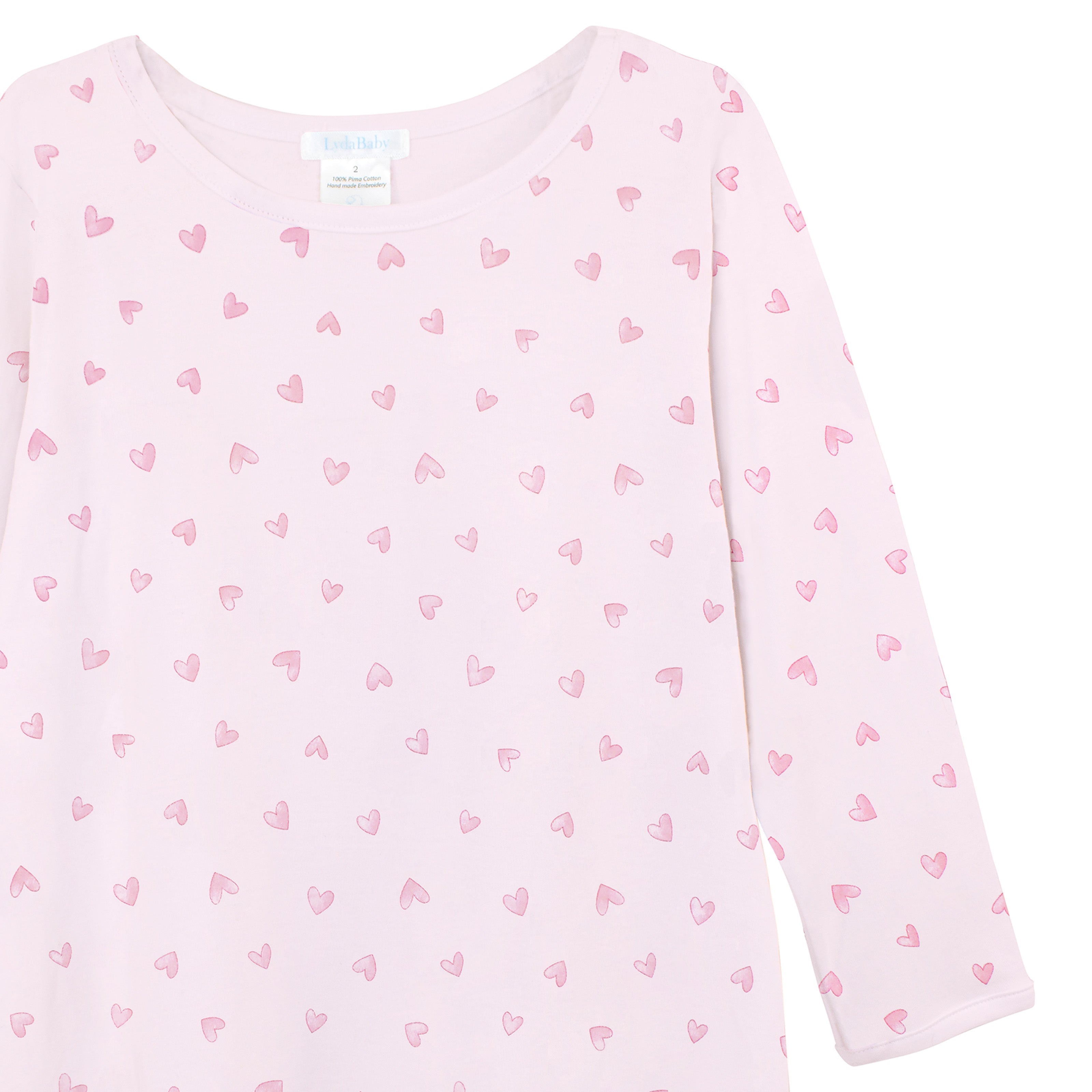 Festive Hearts Pink Printed Dress | Girl
