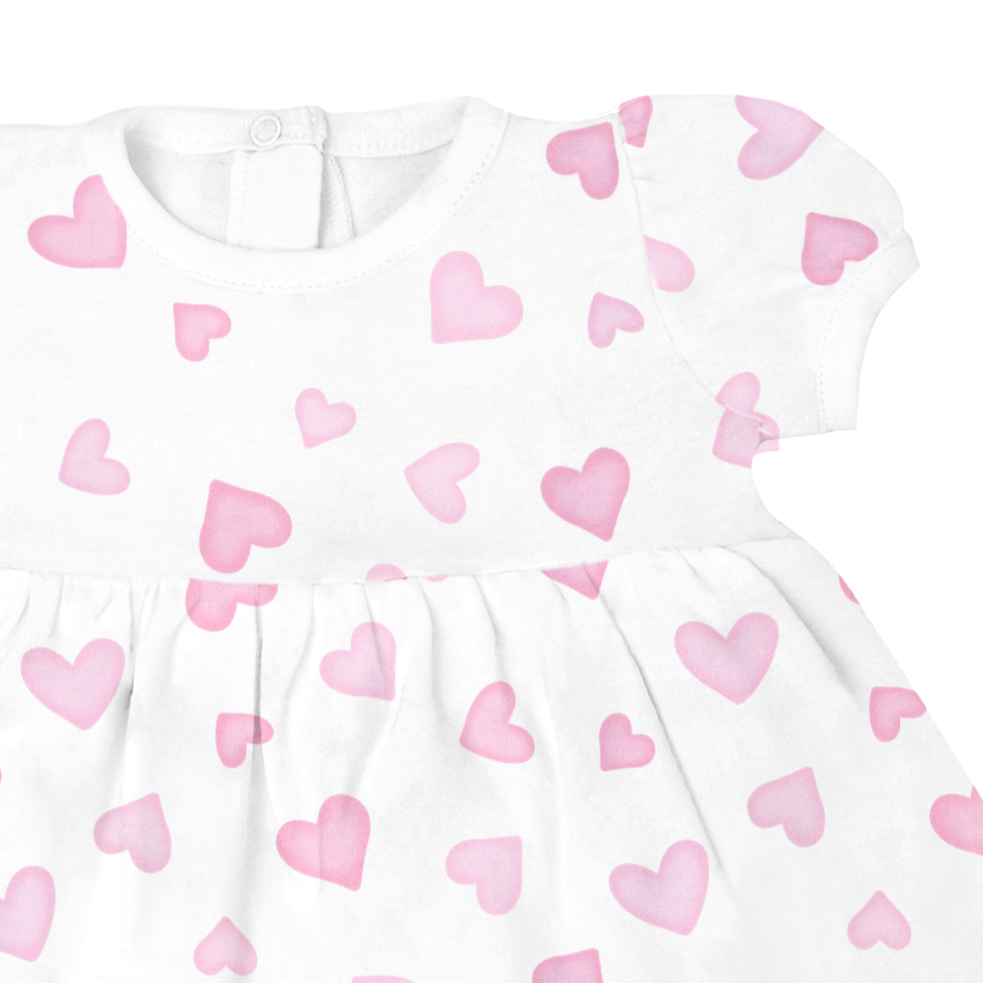 Bright Hearts Printed Dress | Baby Girl