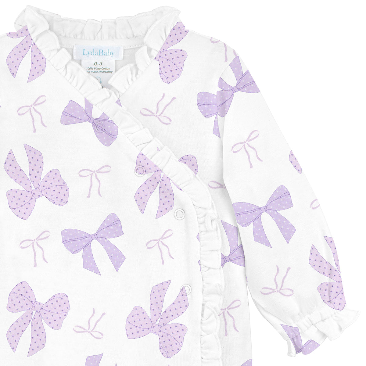 Purple Bows Printed Footie | Baby Girl