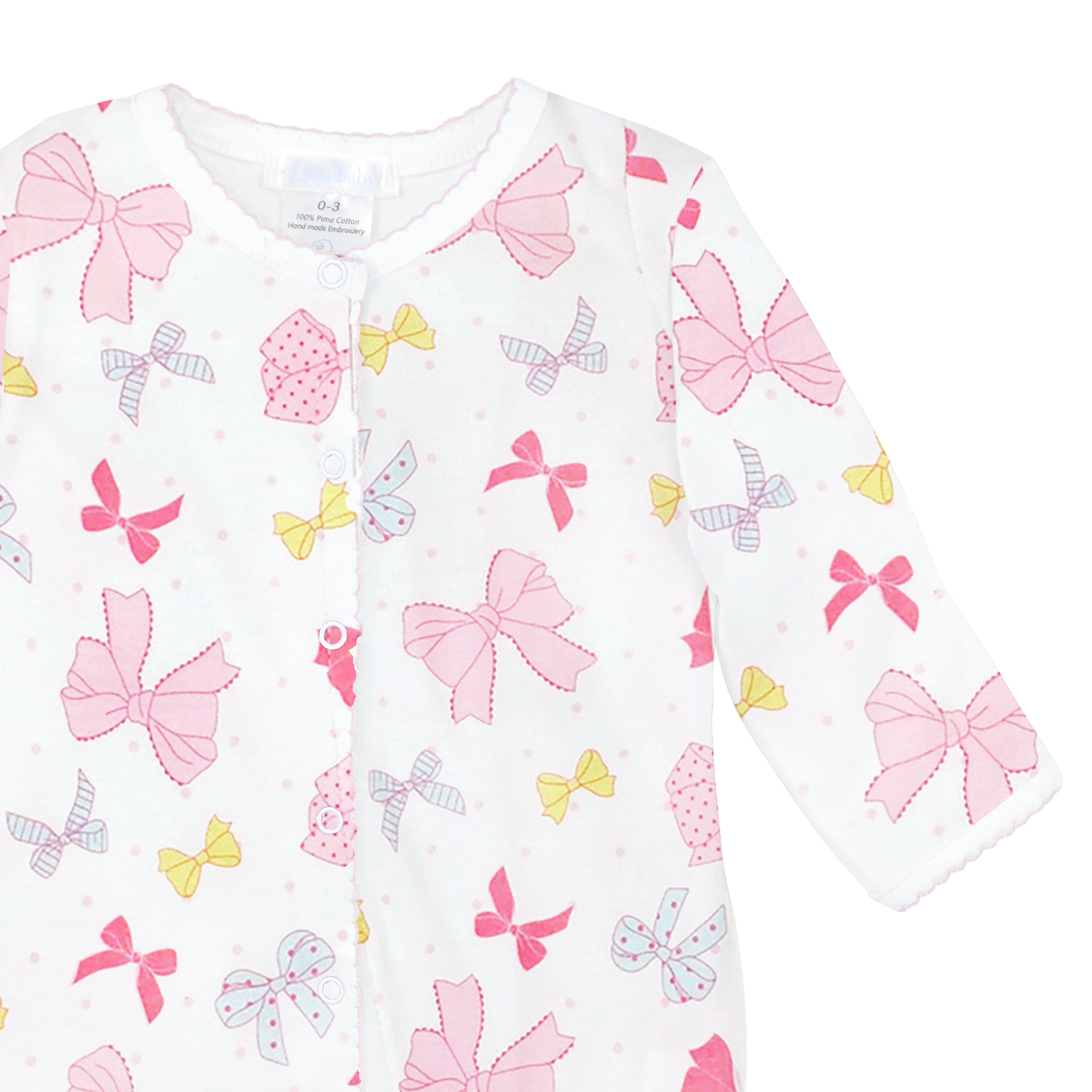 All Bows Printed Footie | Baby Girl