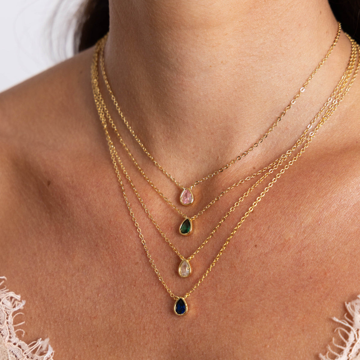 Ines Raindrop Necklace Cz