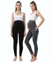 Pregnancy Yoga Pants With Pockets (2 Pack)