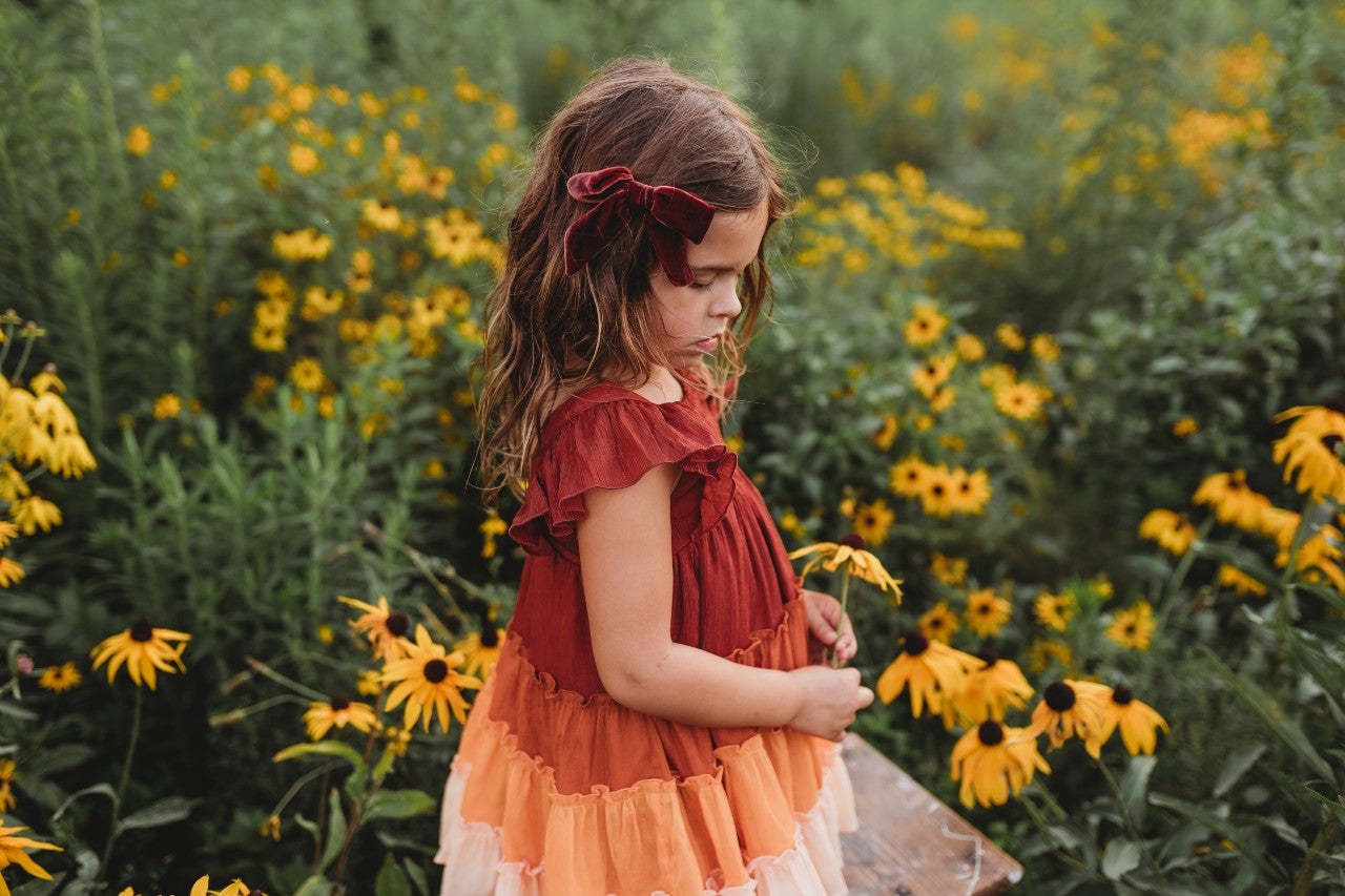 Brielle Shimmer Dress - Pumpkin Spice