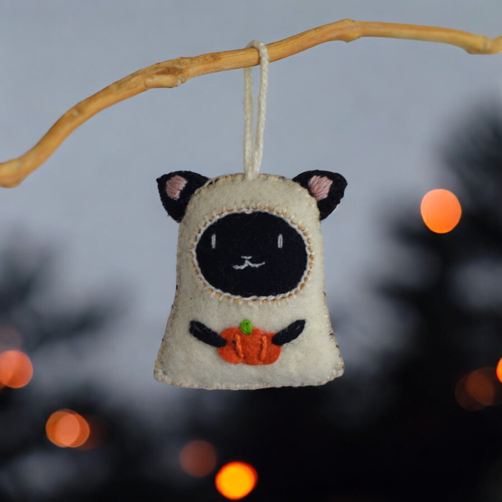 Halloween Cat Ornaments- Set Of 3