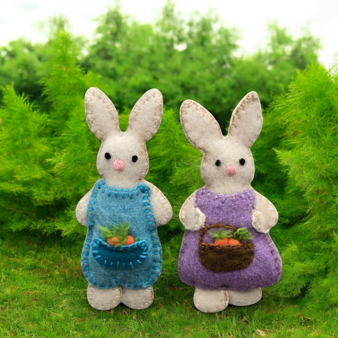 Easter Bunny Ornaments- Set Of 2