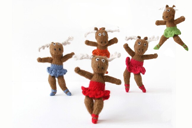 Dancing Moose Ornament- Set Of 6