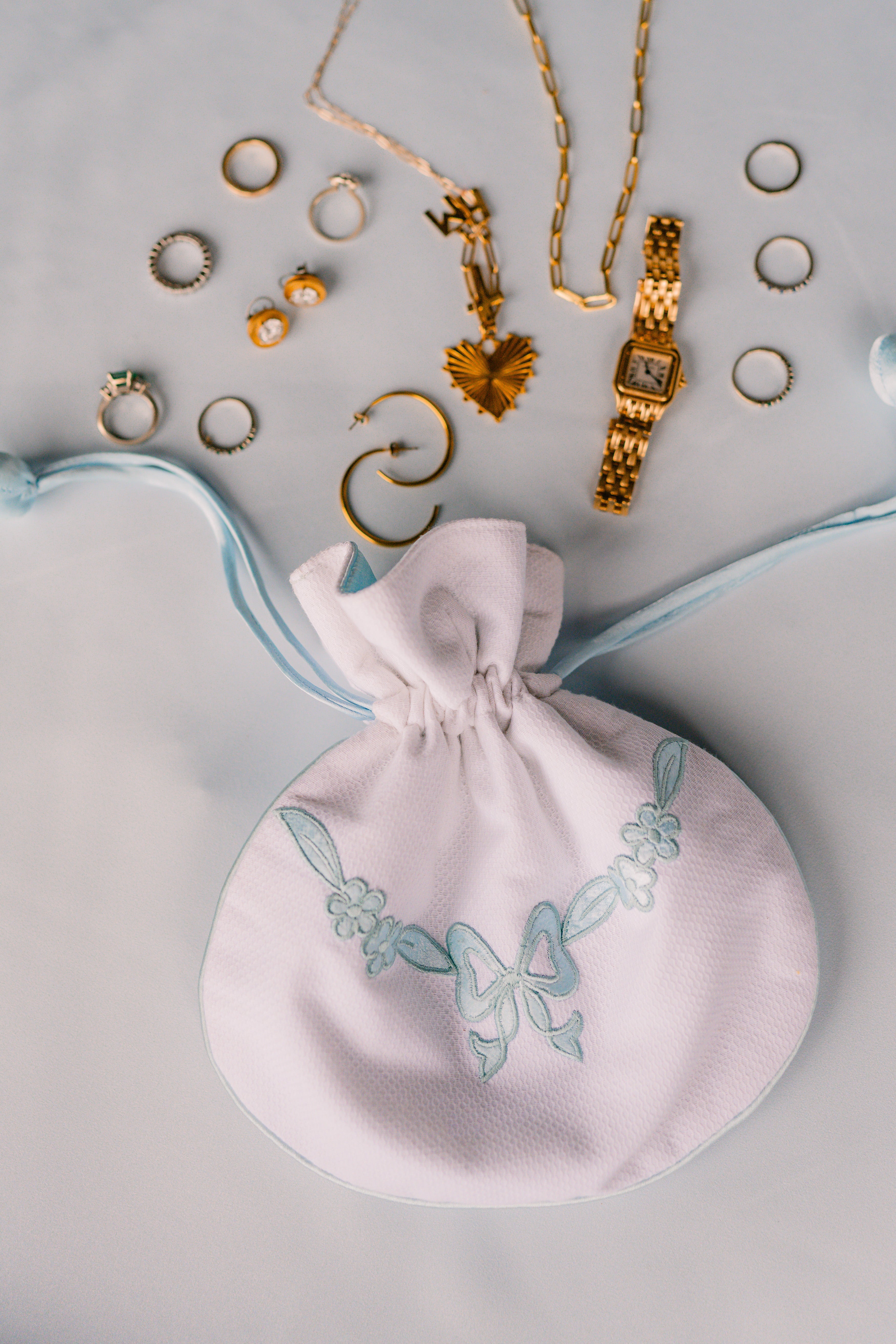 Floral Bow Jewelry Pouch