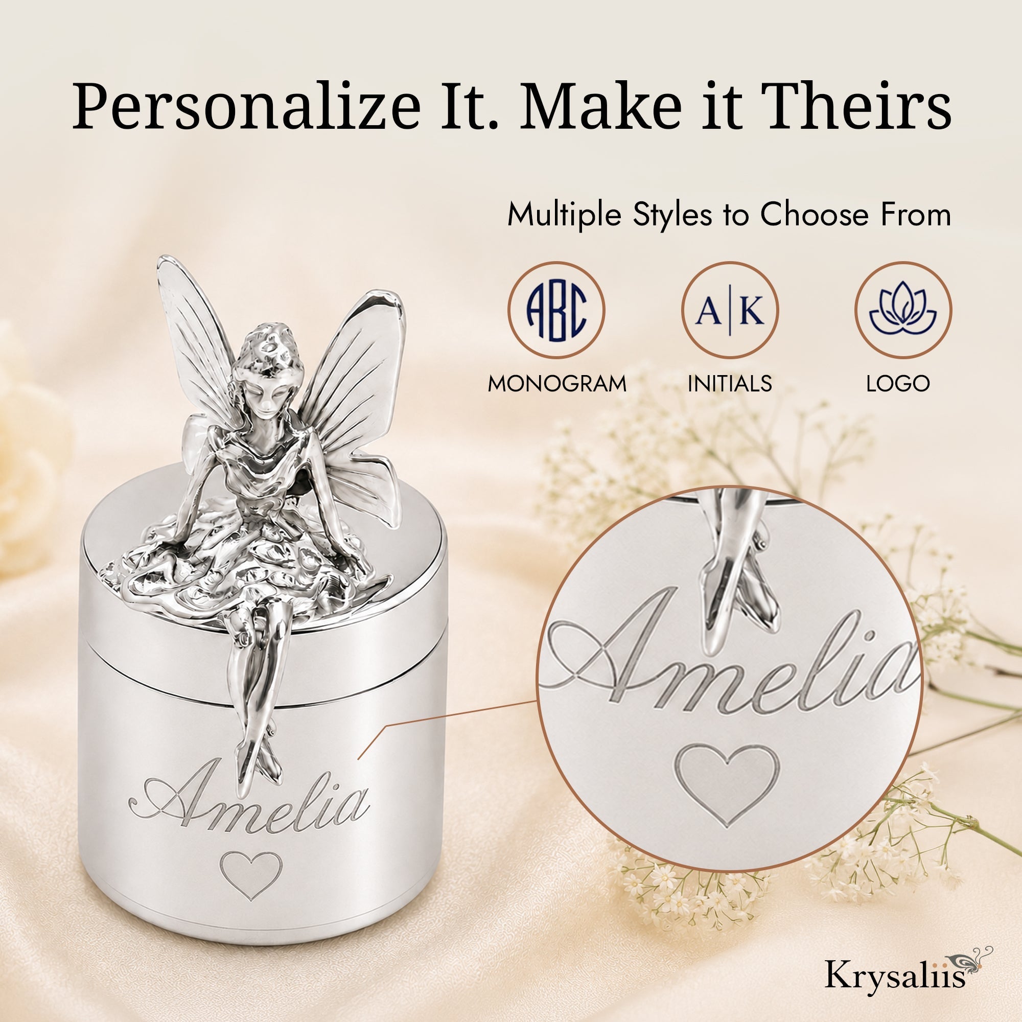 Sterling Silver Tooth Fairy Keepsake Box By Krysaliis
