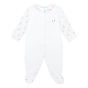 Bloom Tulips Printed And Embroidery Footie | Baby Girl