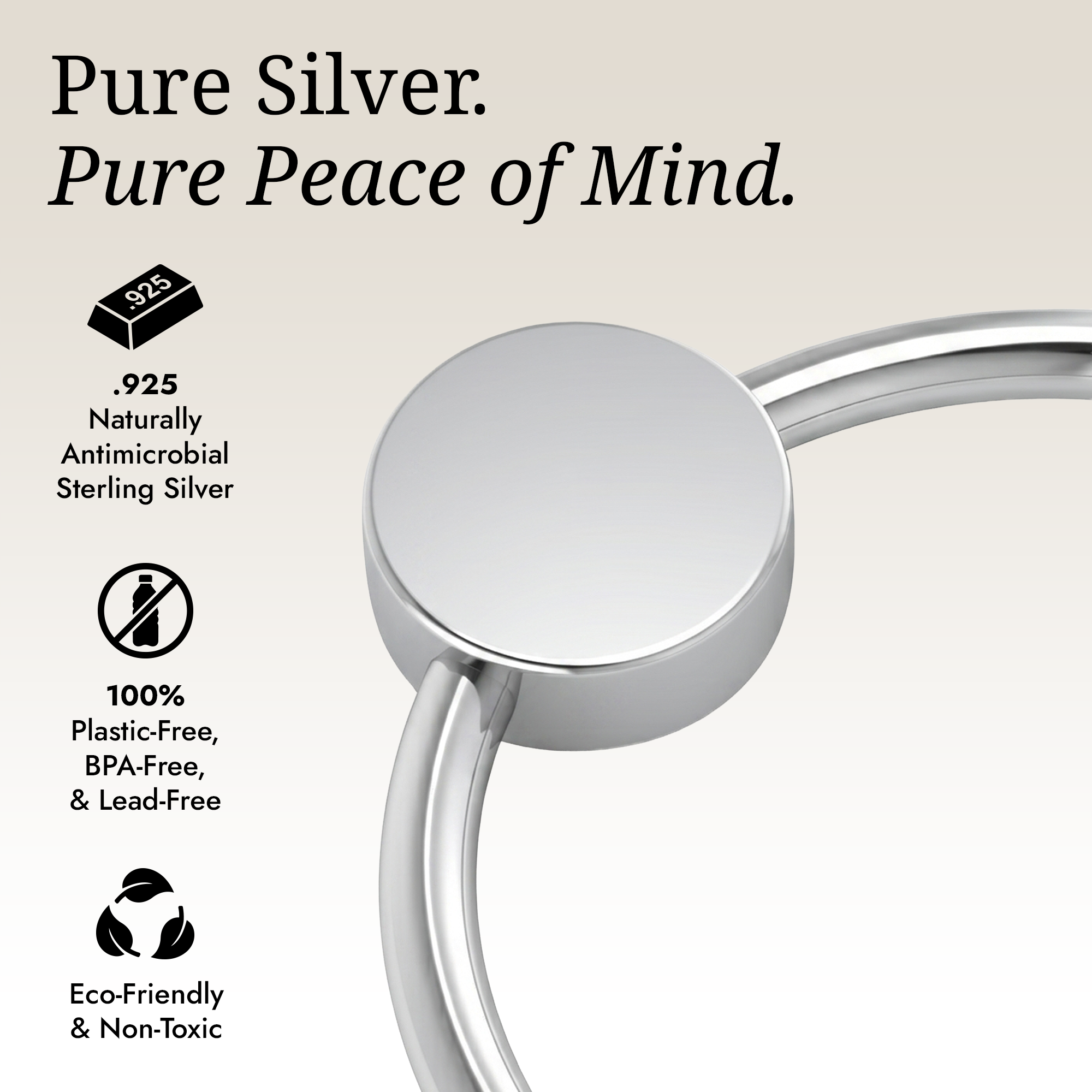 Krysaliis Sterling Silver Teether Rattle - Flat Ring
