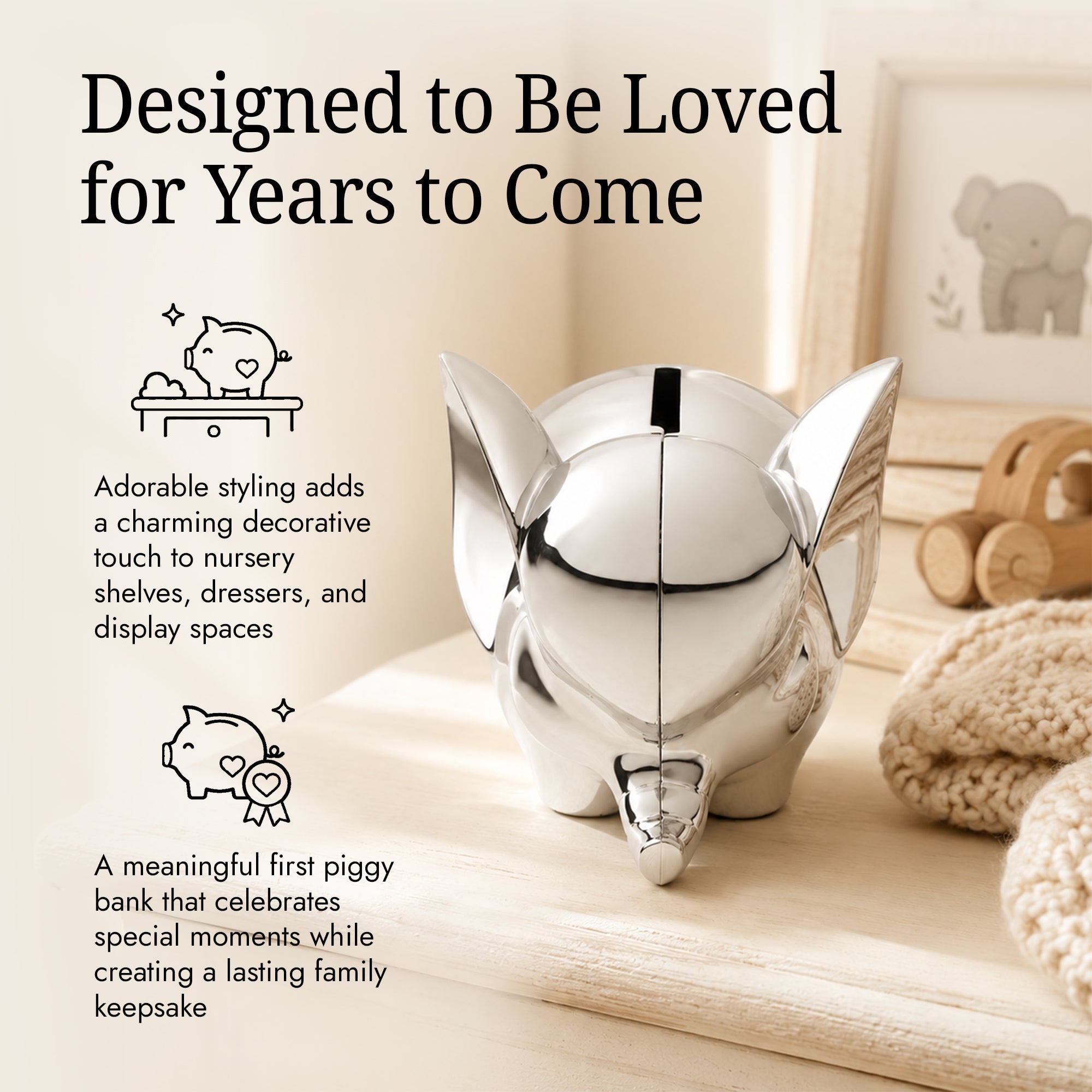 Krysaliis Silver-plate Elephant Baby Bank
