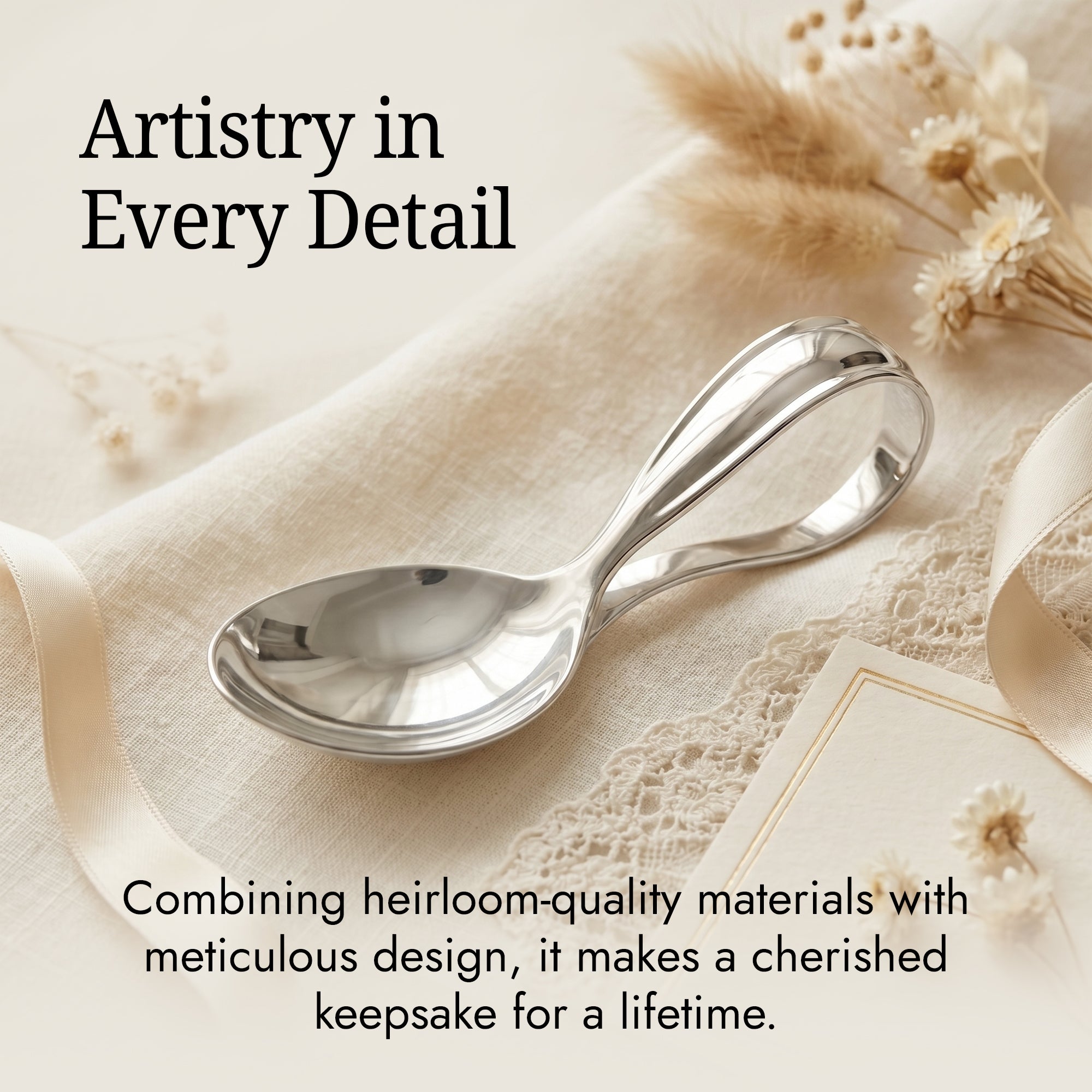 Bent Curved Sterling Silver Baby Spoon By Krysaliis