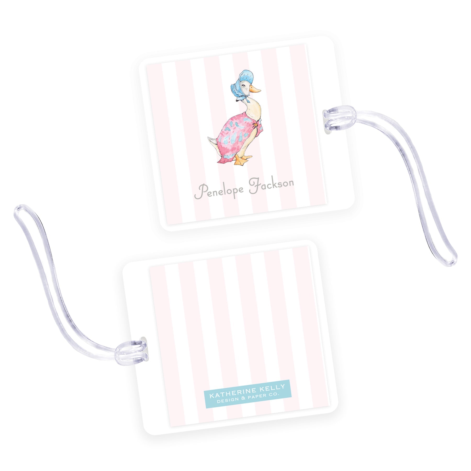 Puddle Duck Square Laminated Bag Tag