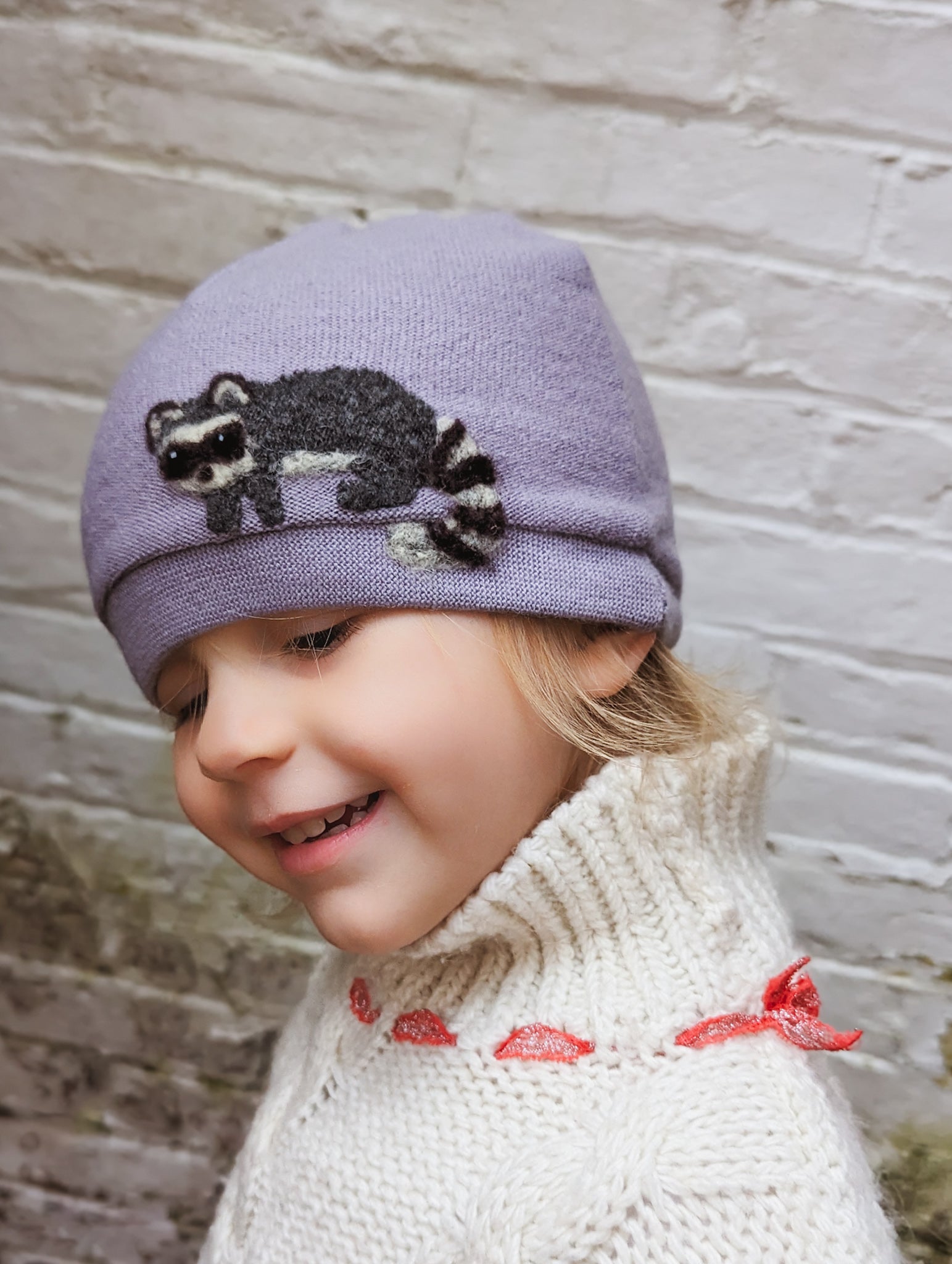 Raccoon Cashmere Hat - Toddler